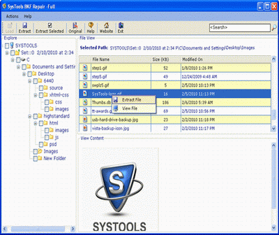 Repair MS Backup