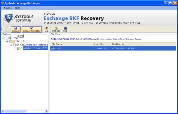 Click to view Exchange Server Backup Recovery 2.1 screenshot